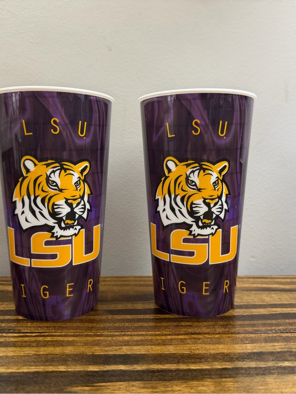 Set of 2 LSU Tigers Plastic Stadium Cups Reusable Tumblers Northwest Co